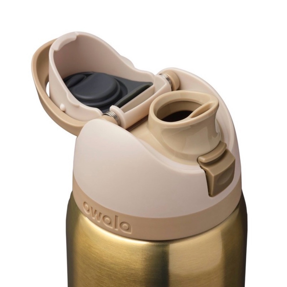 ✨ Owala Water Bottle FreeSip 32oz “Absolute Sleigh” Gold NWT - Picture 10 of 14